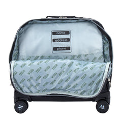 Wires Pure Black 8 Wheels School Bag Trolley Set of 4(Lunch Bag & Pencil Case)+Lunch Box