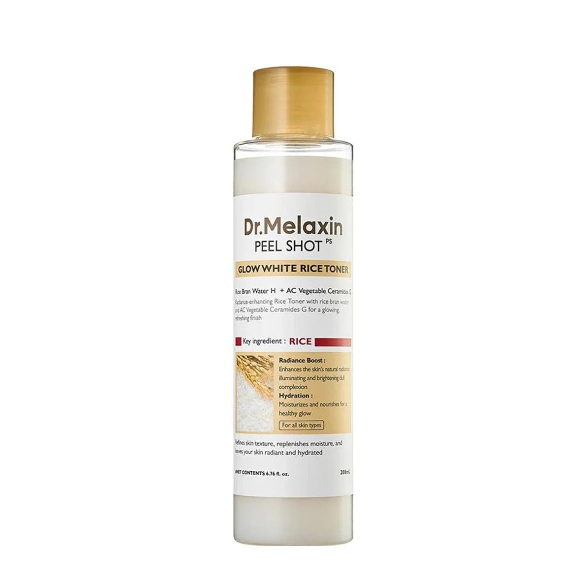 Dr.Melaxin Peel Shot Glow White Rice Toner 200ml - Al Himyan Perfumes | عطور هميان | Oud & Luxury Fragrances - Dr. Melaxin Main image