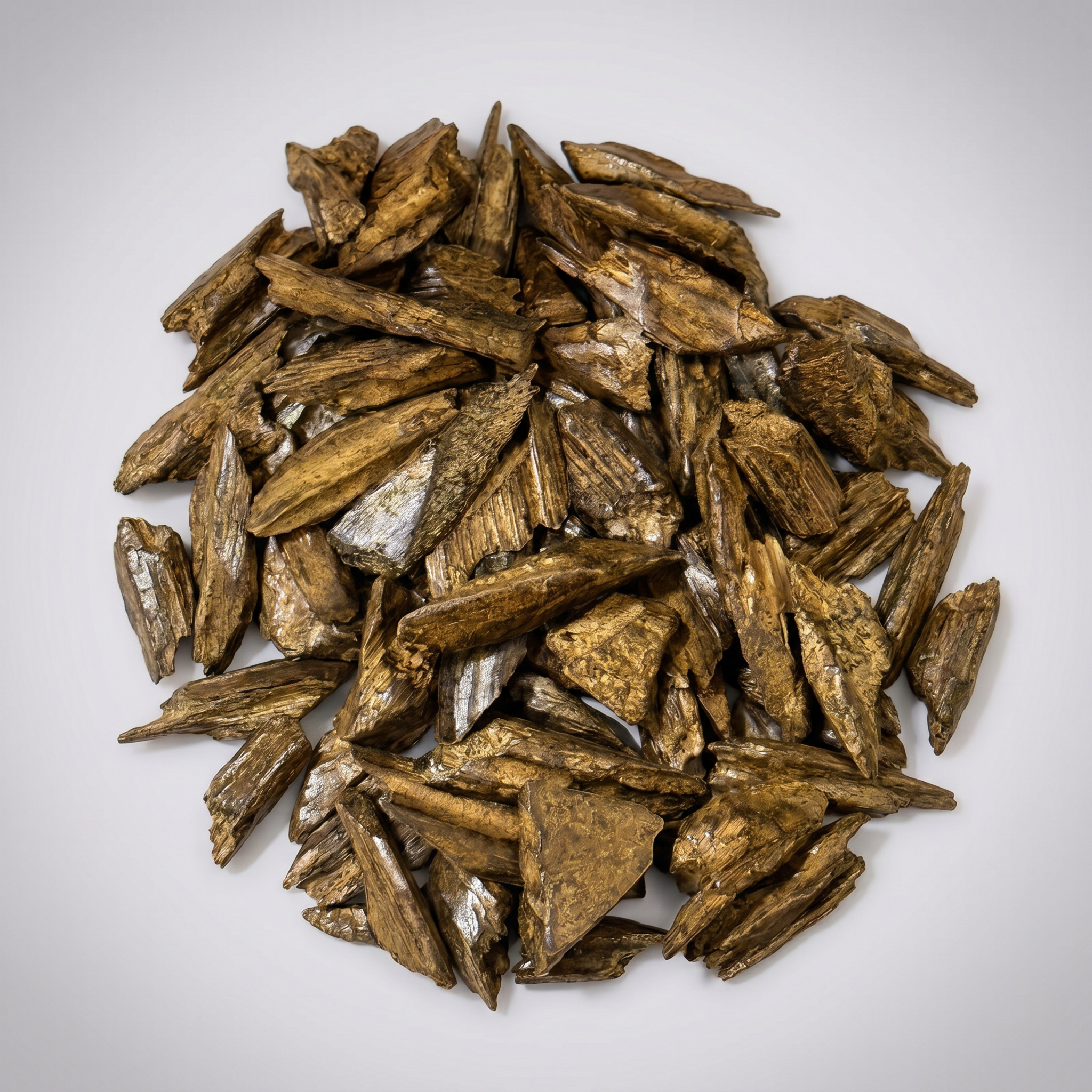 Moroccan VIP Oud Wood Chips on white studio background alternate angle