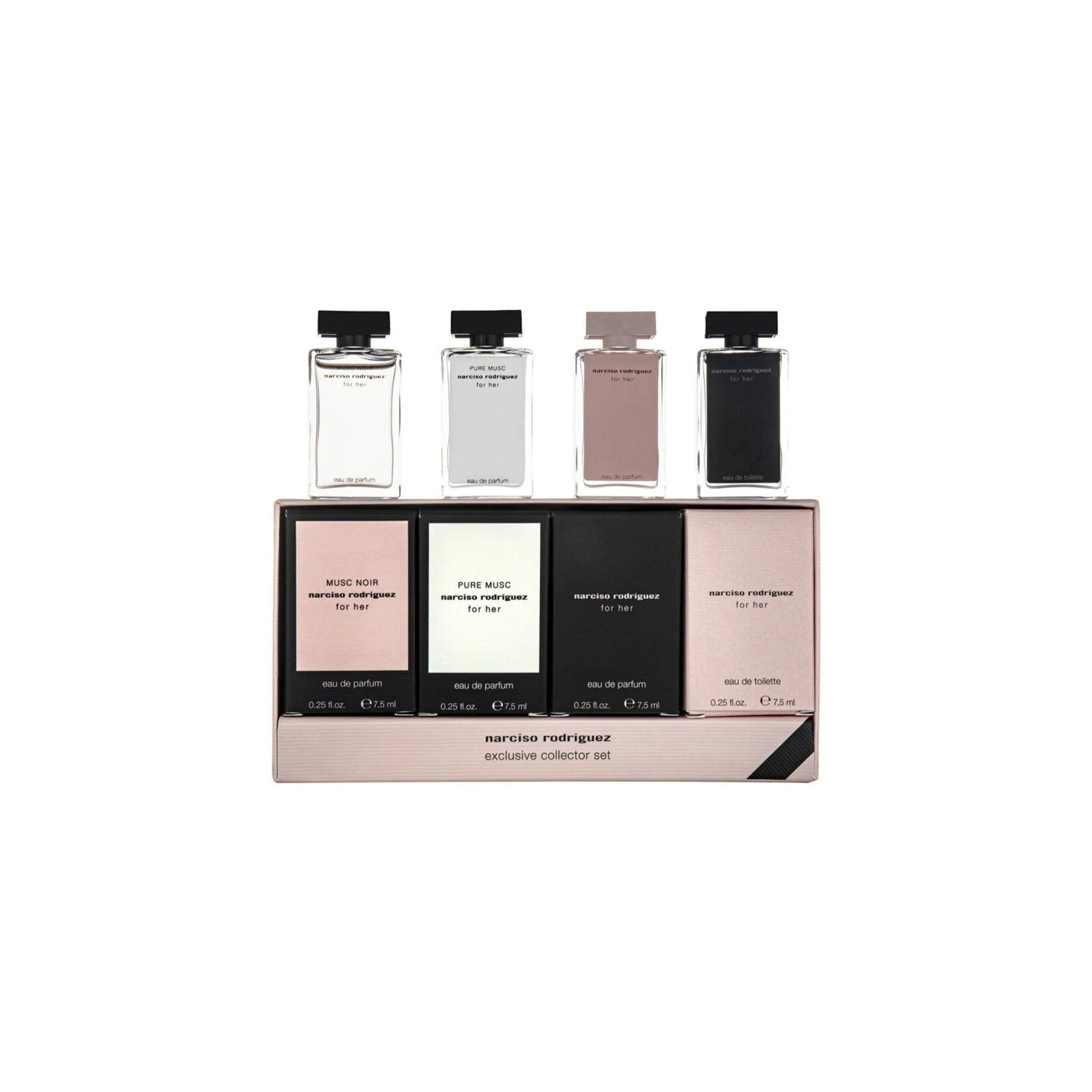 Narciso Rodriguez Mini Set 4 x 7.5ml (For Her EDT + EDP + Pure Musc + Musc Noir) - Al Himyan Perfumes | عطور هميان | Oud & Luxury Fragrances - Narciso Rodriguez