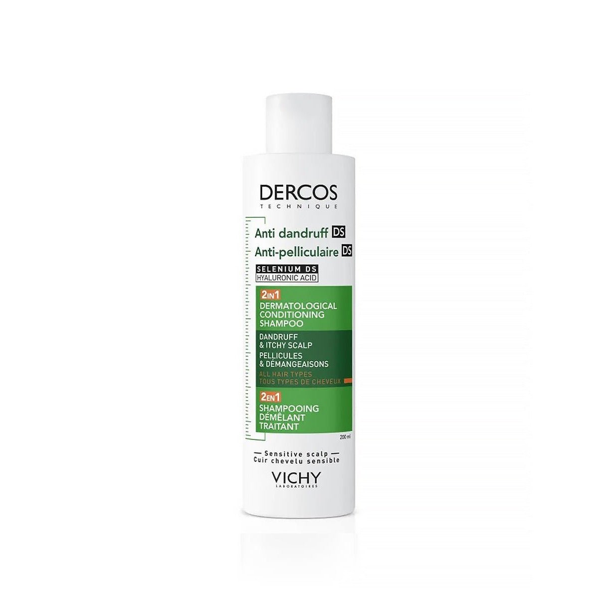 VICHY DERCOS ANTI DANDRUFF DS 2 IN 1 DERMATOLOGICAL CONDITIONING SHAMPOO 200ML - Al Himyan Perfumes | عطور هميان | Oud & Luxury Fragrances - Vichy الصورة الرئيسية