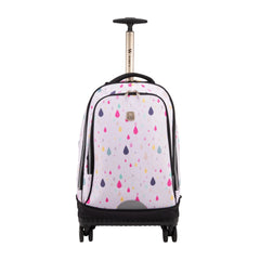 Wires 4 Wheel School Backpack Trolley Set of 3 Rainbow Rain