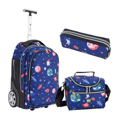 Wires Mini Wheel School Bags Trolly Set of 3pcs Rocketship