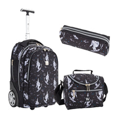 Wires Mini Wheel School Bags Trolly Set of 3pcs Space Skate