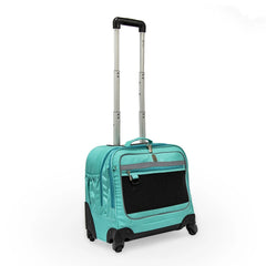 Wires 3 Piece Set - 4 Wheels School Bag trolley with Lunch Bag + Pencil Case + Water Bottle & Wires Stationary Teal